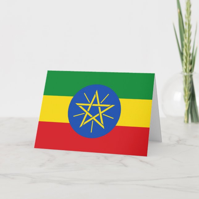 Cartão Bandeira da Etiópia (Frente)