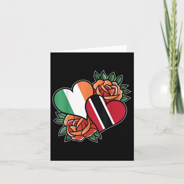 Cartão Bandeira da Irlanda Trindade e Tobago Coração Meta (Frente)