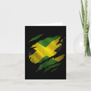 Cartão Bandeira da Jamaica Rasgada Arranhão Herança Cultu