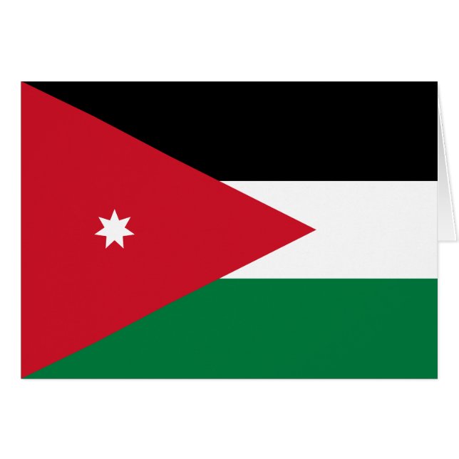 Cartão Bandeira da Jordânia (Frente Horizontal)