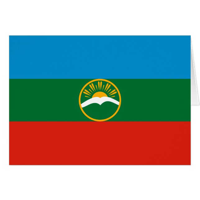 Cartão Bandeira da Karachay-Circássia (Frente Horizontal)