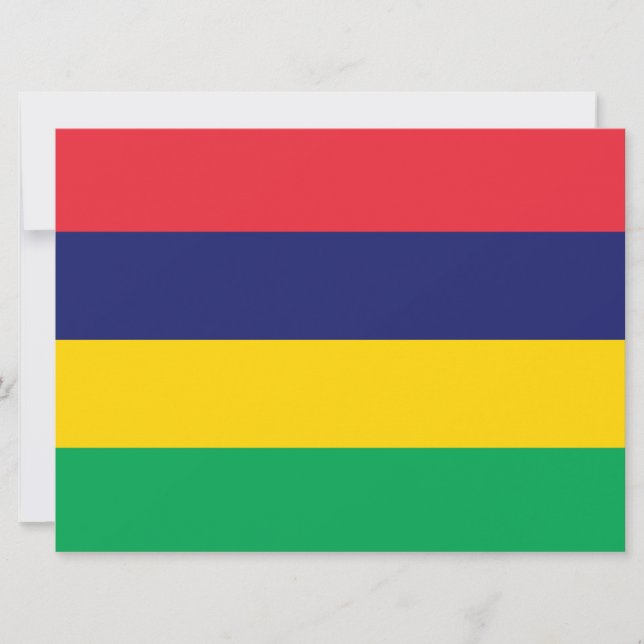 Cartão Bandeira da Maurícia (Frente)