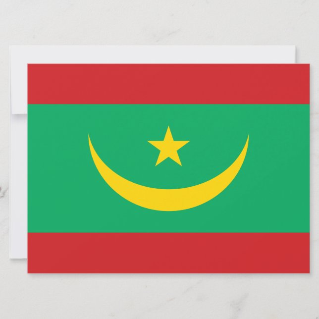Cartão Bandeira da Mauritânia (Frente)