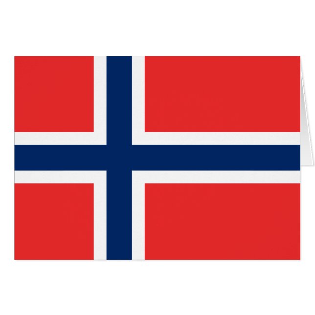 Cartão Bandeira da Noruega (Frente Horizontal)