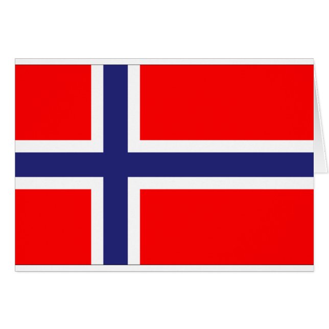 Cartão Bandeira da Noruega (Frente Horizontal)