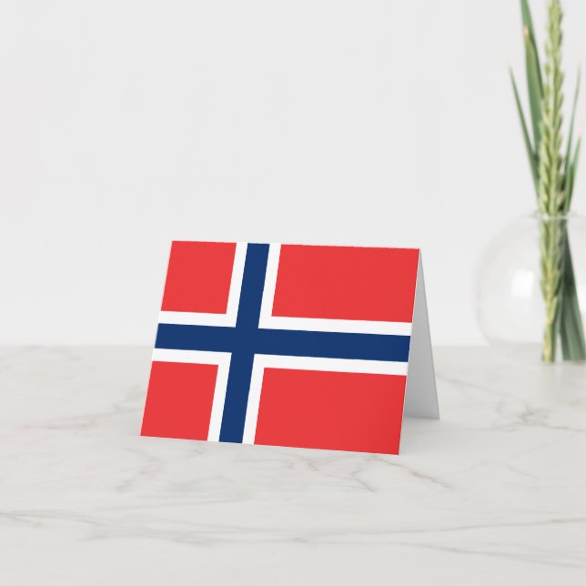 Cartão Bandeira da Noruega (Noruega) (Frente)