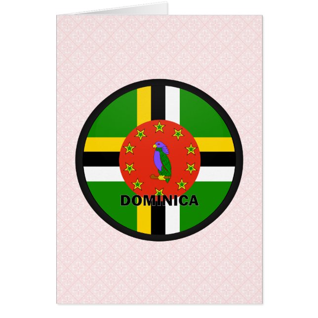 Cartão Bandeira da qualidade de Dominica Roundel (Frente)