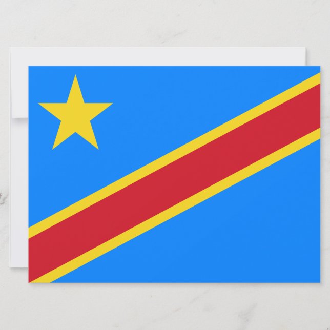 Cartão Bandeira da RDC (República Democrática do Congo) (Frente)