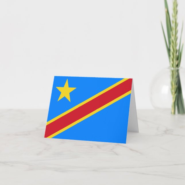 Cartão Bandeira da República Democrática do Congo (Frente)