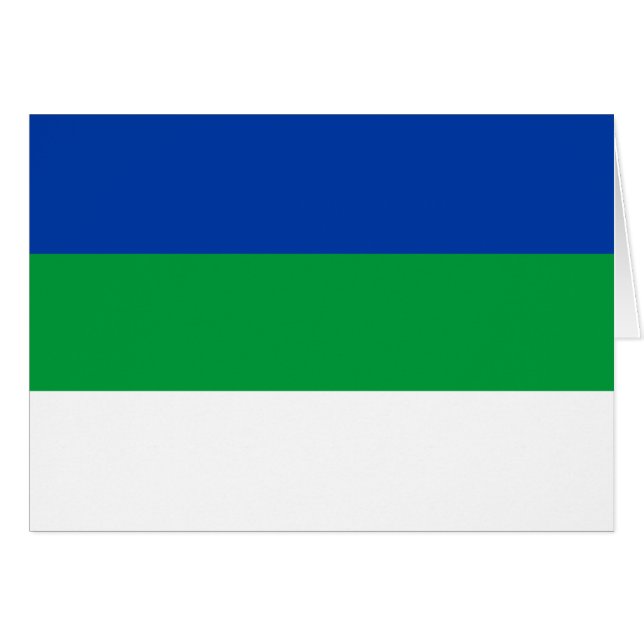 Cartão Bandeira da República Komi (Frente Horizontal)