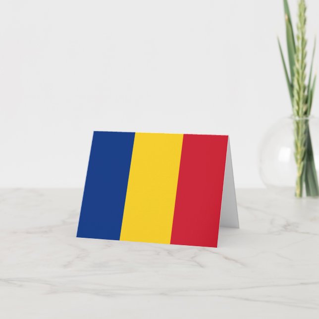 Cartão Bandeira da Romênia (romena) (Frente)