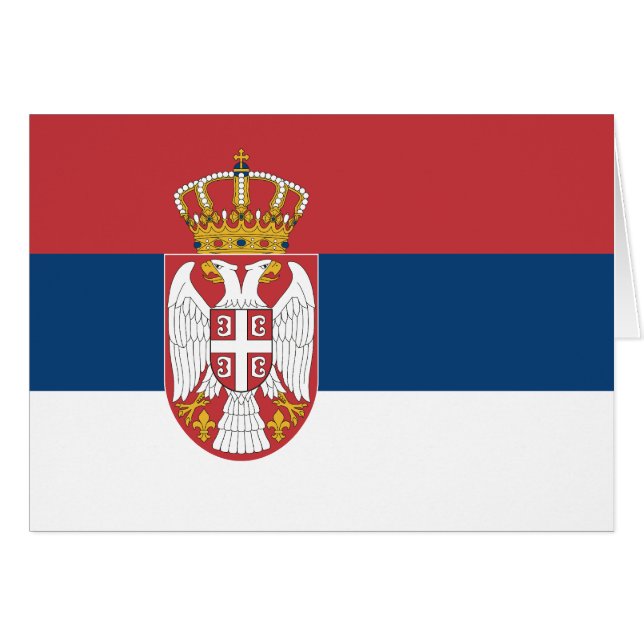 Cartão Bandeira da Sérvia (Frente Horizontal)