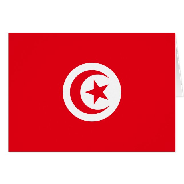 Cartão Bandeira da Tunísia (Frente Horizontal)
