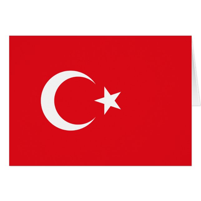 Cartão Bandeira da Turquia (Frente Horizontal)