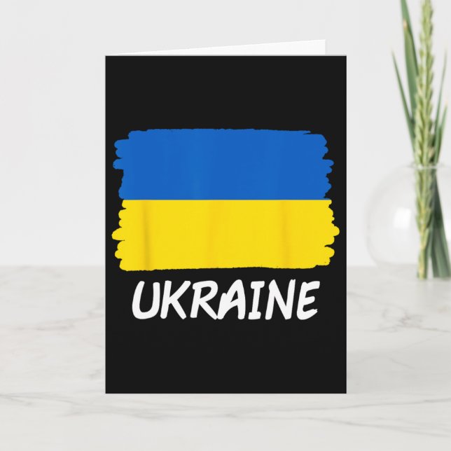 Cartão Bandeira da Ucrânia  (Frente)