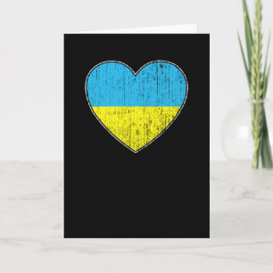 Cartão Bandeira da Ucrânia Amor Coração