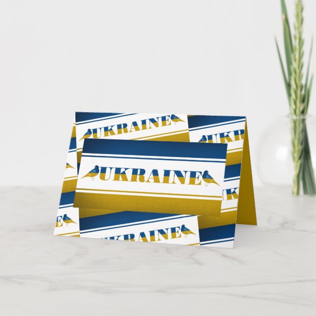 Cartão Bandeira da Ucrânia, Pássaros Noturnos Nacionais (Frente)