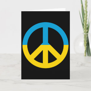 Cartão Bandeira da Ucrânia Sinal de Paz