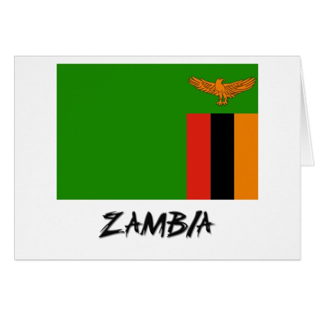 Cartão Bandeira da Zâmbia (Frente Horizontal)