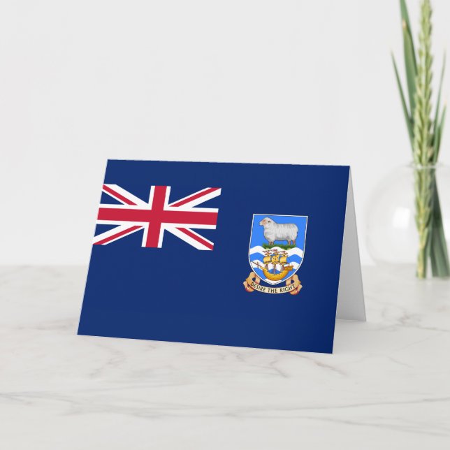 Cartão Bandeira das Ilhas Falkland (Território Britânico) (Frente)