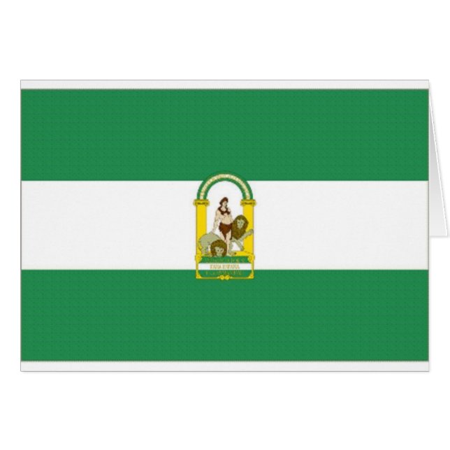Cartão Bandeira de Andalucia da espanha (Frente Horizontal)
