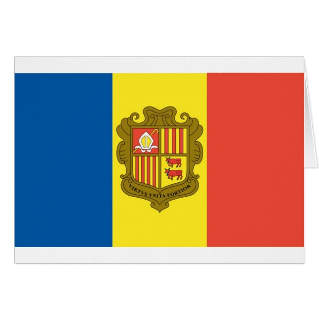 Cartão Bandeira de Andorra (Frente Horizontal)