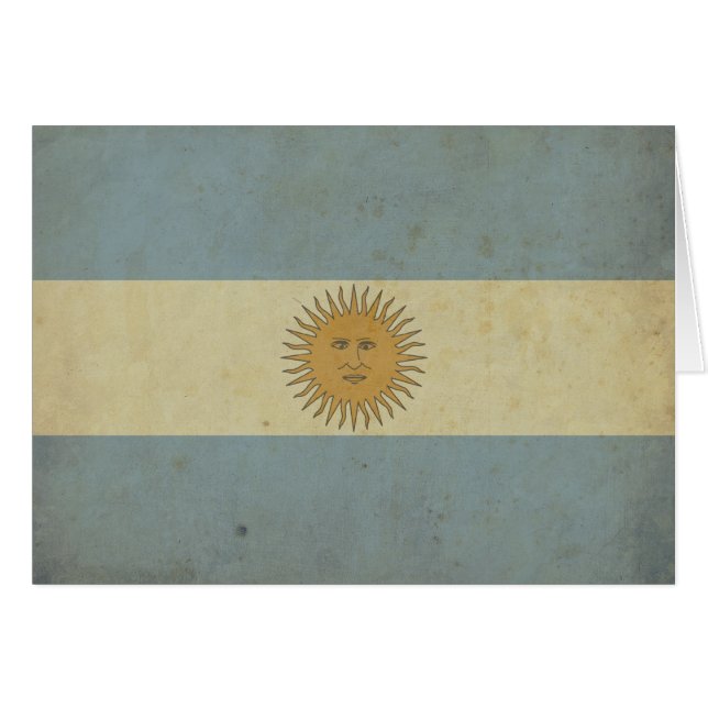 Cartão Bandeira de Argentina do vintage (Frente Horizontal)