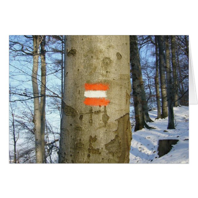 Cartão bandeira de árvore da áustria (Frente Horizontal)