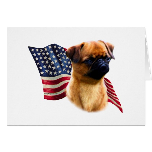 Cartão Bandeira de Bruxelas Griffon (Frente Horizontal)