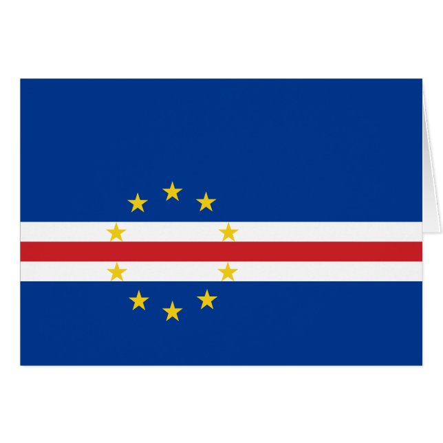 Cartão Bandeira de Cabo Verde (Frente Horizontal)