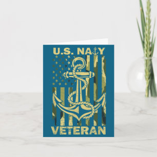 Cartão Bandeira de camuflagem de veterano naval dos EUA p