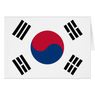 Cartão Bandeira de Coreia do Sul