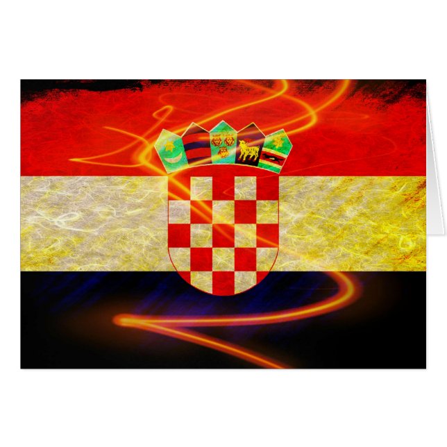 Cartão Bandeira de Croatia (Frente Horizontal)