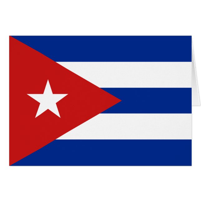 Cartão Bandeira de Cuba (Frente Horizontal)