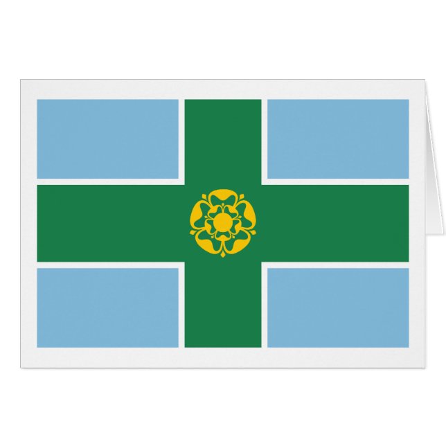 Cartão Bandeira de Derbyshire (Frente Horizontal)