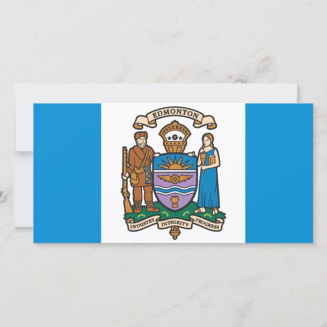 Cartão Bandeira de Edmonton (Alberta, Canadá) (Frente)