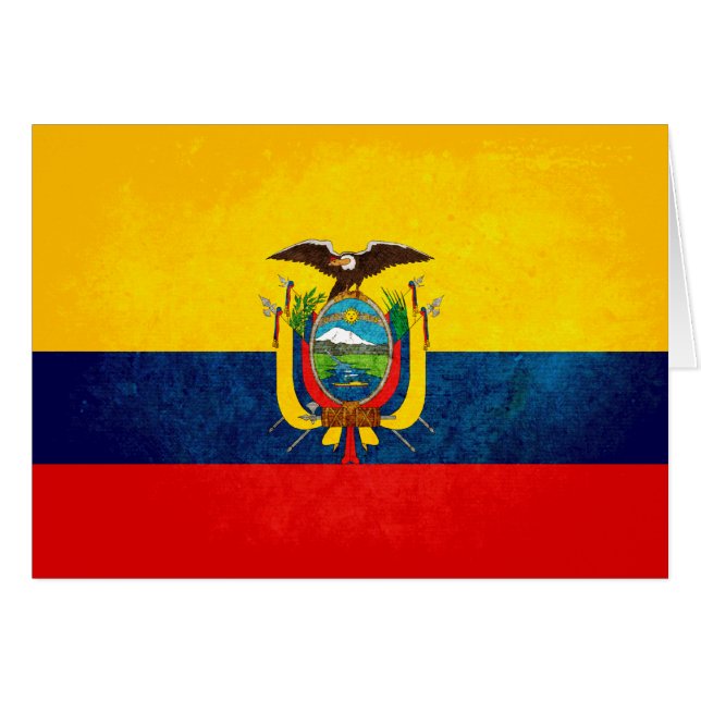Cartão Bandeira de Equador (Frente horizontal)