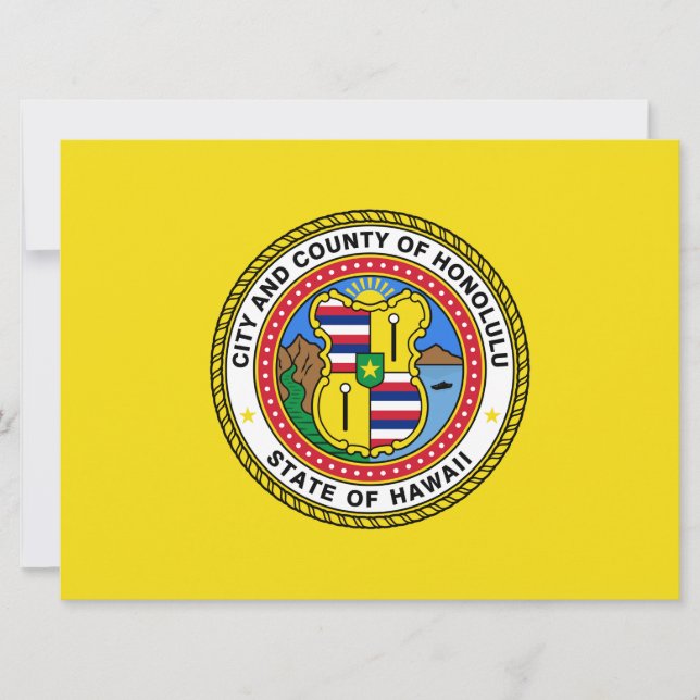 Cartão Bandeira de Honolulu (Havaí) (Frente)