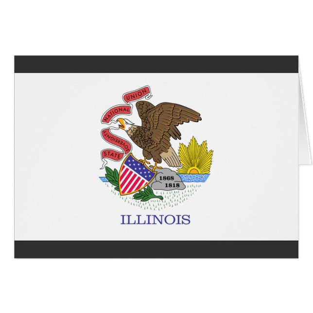 Cartão Bandeira de Illinois (Frente Horizontal)