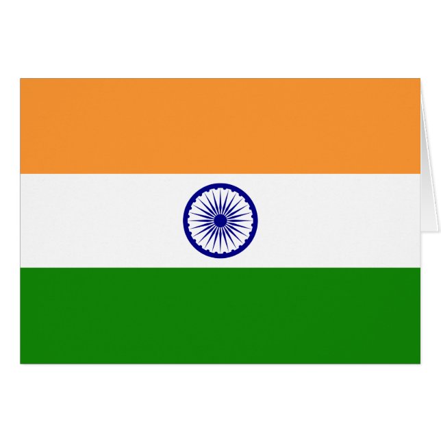 Cartão Bandeira de India (Frente horizontal)