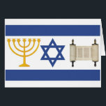 Cartão Bandeira de Israel<br><div class="desc">Modelo horizontal da placa de saudação</div>