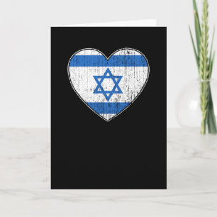Cartão Bandeira de Israel Amor Coração
