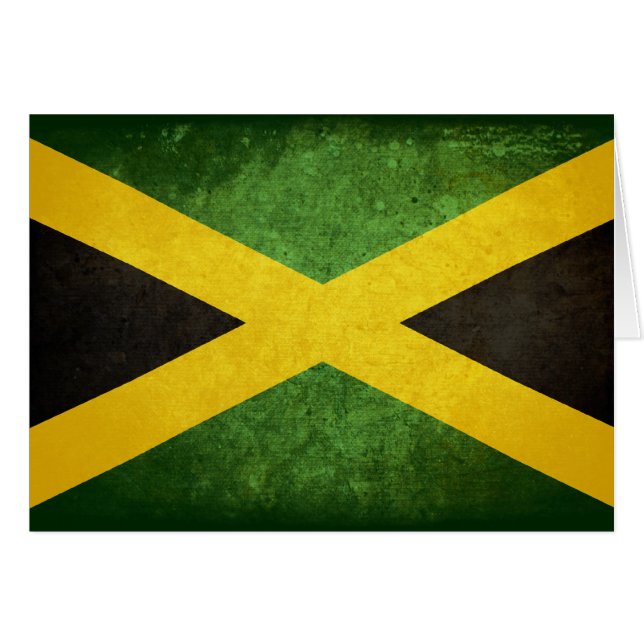 Cartão Bandeira de Jamaica (Frente horizontal)