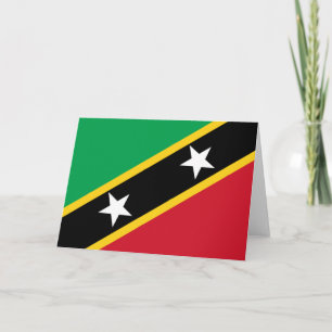 Cartão Bandeira de Kitts e Nevis Santos (Caribe)