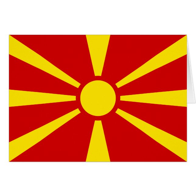 Cartão Bandeira de Macedónia (Frente horizontal)
