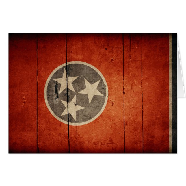Cartão Bandeira de madeira áspera de Tennessee (Frente horizontal)