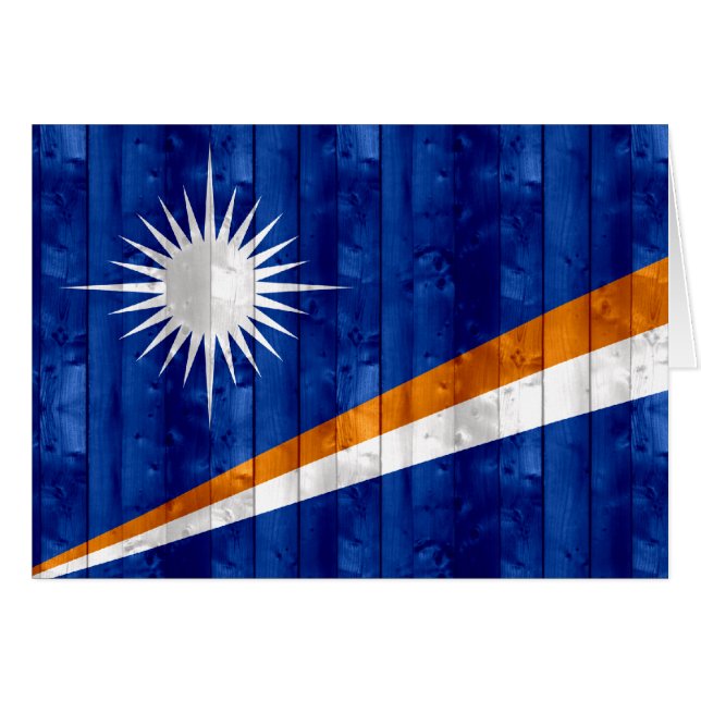 Cartão Bandeira de madeira de Marshallese (Frente Horizontal)