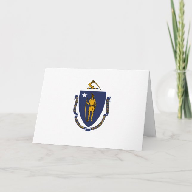 Cartão Bandeira de Massachusetts (Frente)