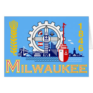 Cartão Bandeira de Milwaukee, Wisconsin, os Estados