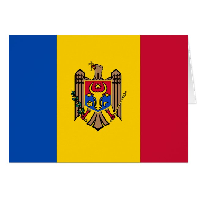 Cartão Bandeira de Moldova (Frente horizontal)
